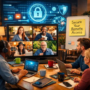 une équipe de collaborateurs en instance de télétravail
