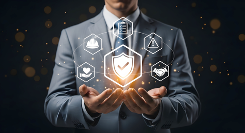 image représentant un homme et des icônes informatiques