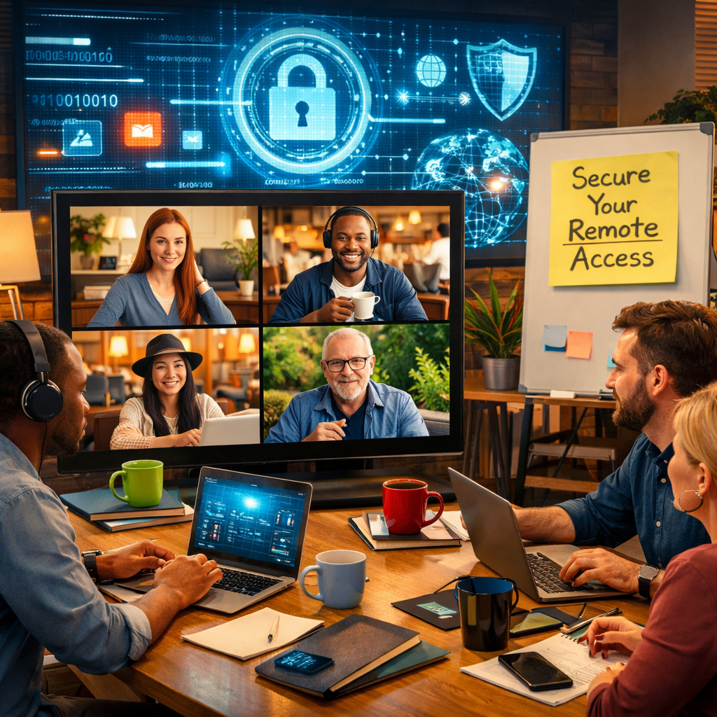 une équipe de collaborateurs en instance de télétravail