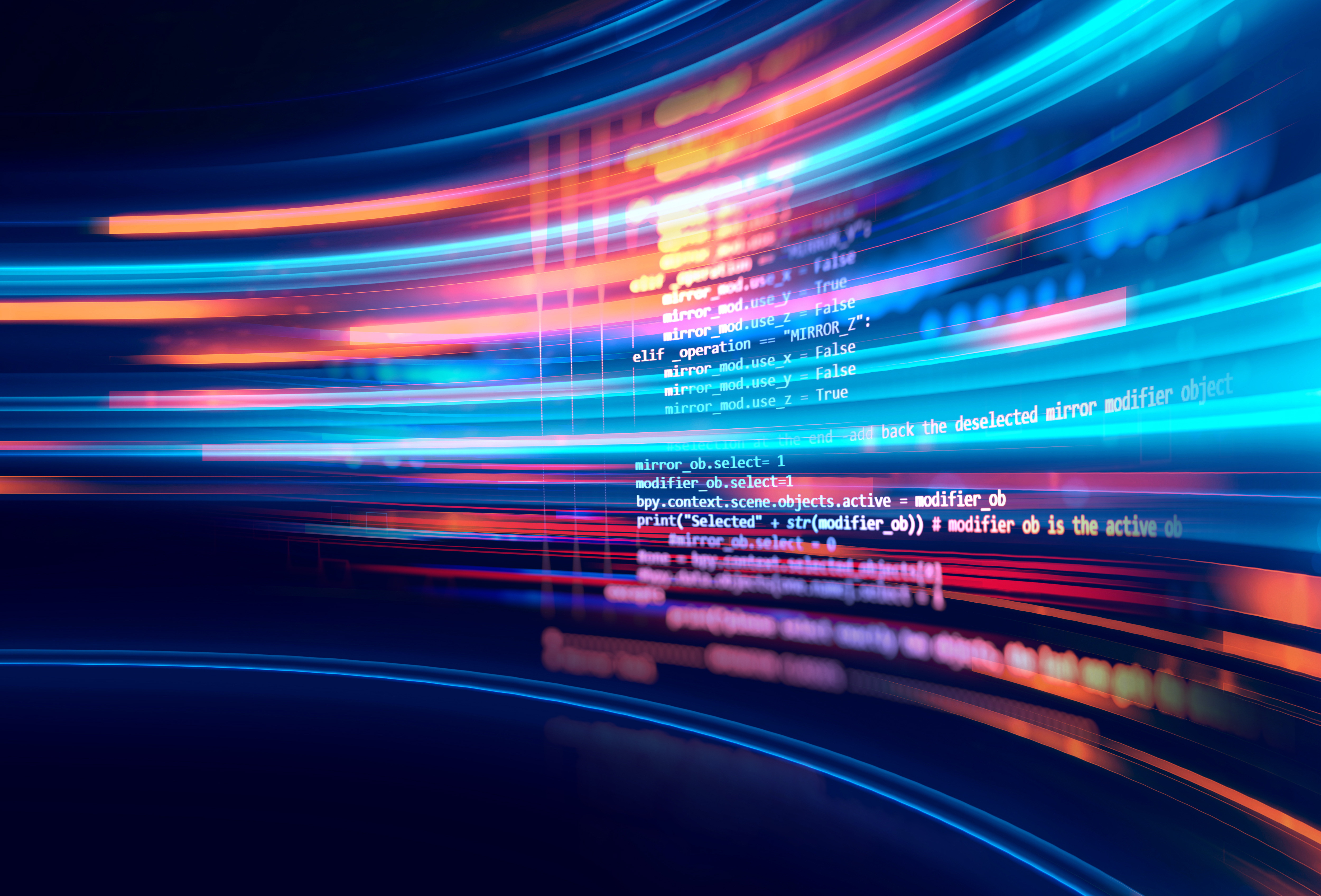 Image de lignes de commandes en couleur